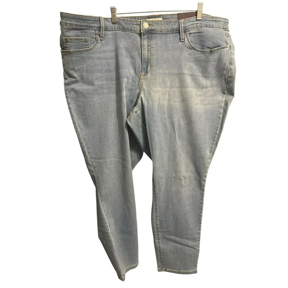 544 Women's Mid-Rise Comfort Casual Stretch Ankle Skinny Jeans Fit in Light Wash